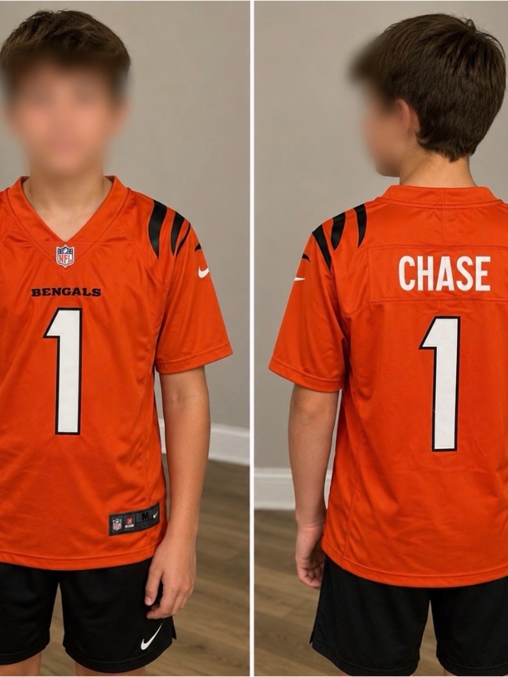 Ja’Marr Chase Cincinnati Bengals #1 Orange Kids Jersey Youth Medium